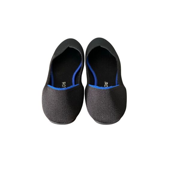 ROTHY’S The Flat Round Toe Ballet Shoes Black Knit Slip On Women's Size 8.5 - Picture 3 of 8